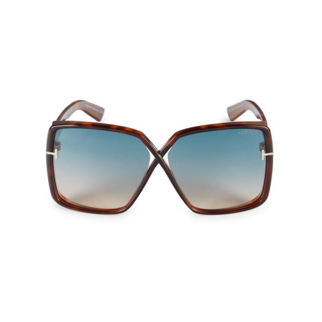 Tom Ford Tortoise And Blue Gradient Sunglasses